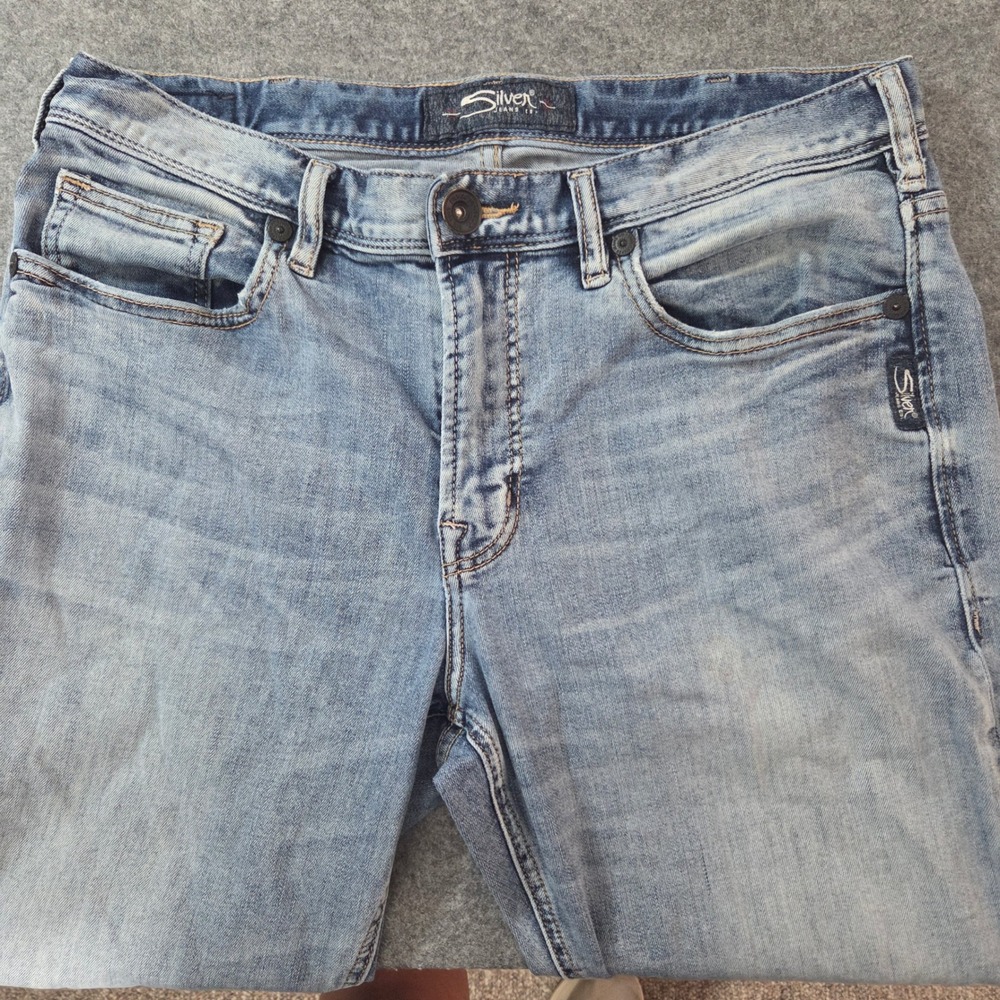 Silver Jeans Grayson Straight Leg Men's 32x30 Light Wash Stretch Denim Jeans - Picture 3 of 8